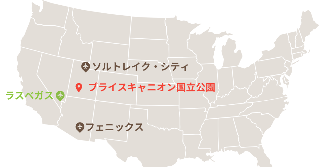 ブライスキャニオン国立公園の地図