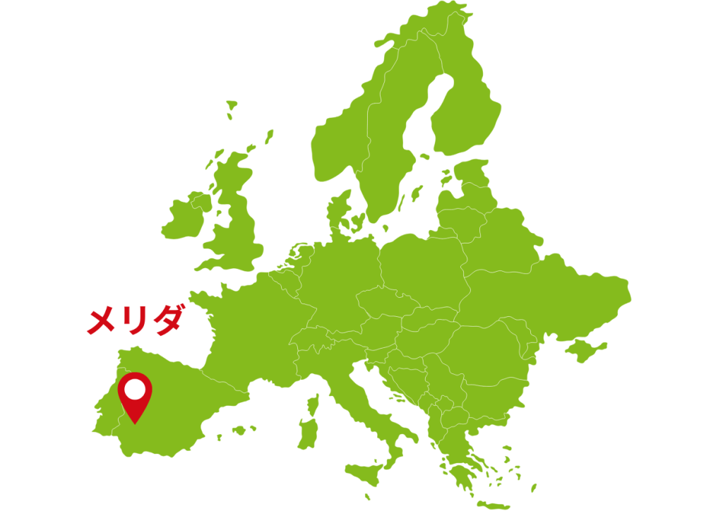 スペイン・メリダの位置